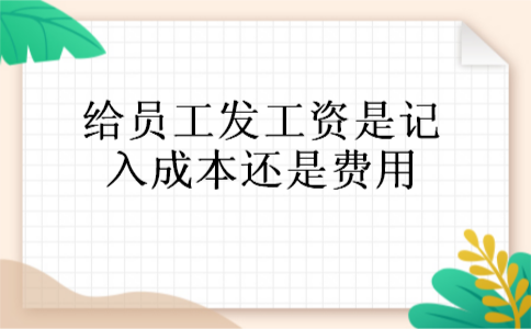 给员工发工资是记入成本还是费用