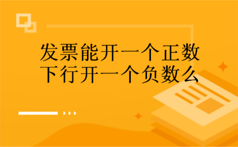 发票能开一个正数下行开一个负数么
