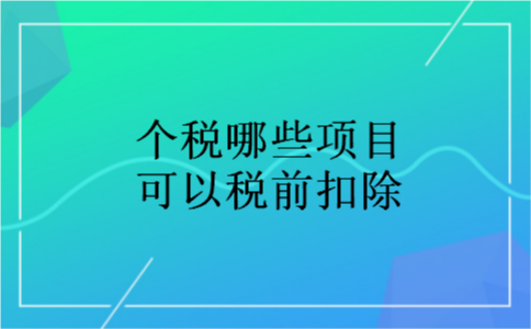 个税哪些项目可以税前扣除