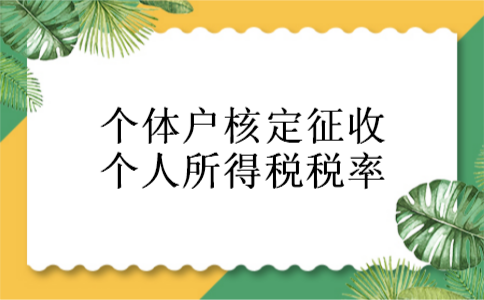 个体户核定征收个人所得税税率
