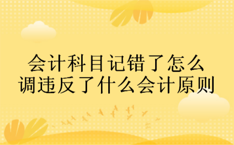 会计科目记错了怎么调违反了什么会计原则