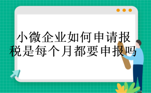 小微企业如何申请报税是每个月都要申报吗