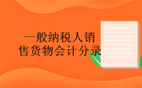 一般纳税人销售货物会计分录