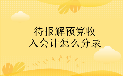 待报解预算收入会计怎么分录