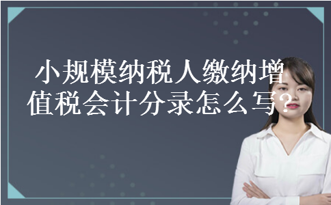 小规模纳税人缴纳增值税会计分录怎么写? 小规模纳税人缴纳增值税会计分录怎么写?