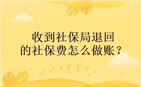收到社保局退回的社保费怎么做账？