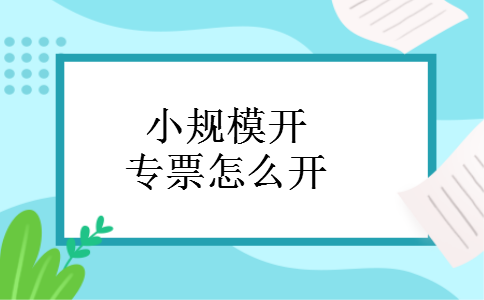 小规模开专票怎么开