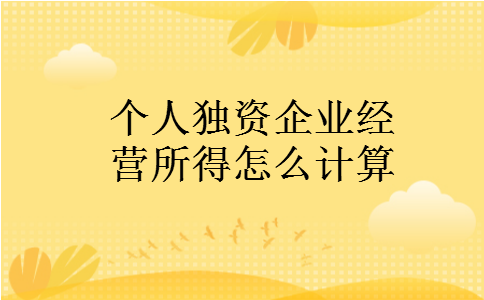 个人独资企业经营所得怎么计算