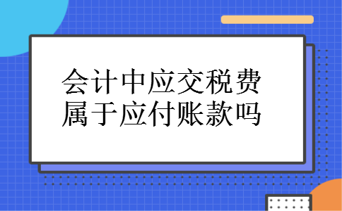 会计中应交税费属于应付账款吗 会计中应交税费属于应付账款吗