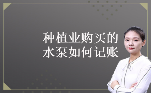 种植业购买的水泵如何记账