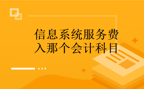 信息系统服务费入那个会计科目
