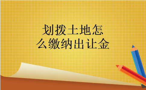 划拨土地怎么缴纳出让金
