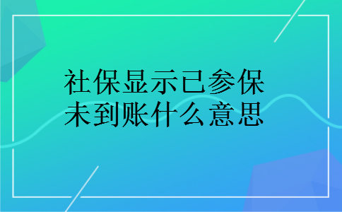 社保显示已参保未到账什么意思