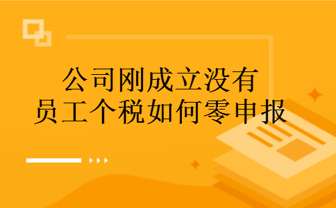 公司刚成立没有员工个税如何零申报