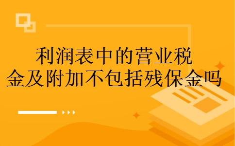 利润表中的营业税金及附加不包括残保金吗