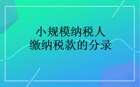 小规模纳税人缴纳税款的分录