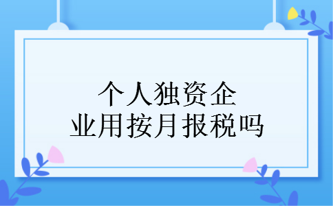 个人独资企业用按月报税吗
