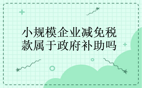 小规模企业减免税款属于政府补助吗