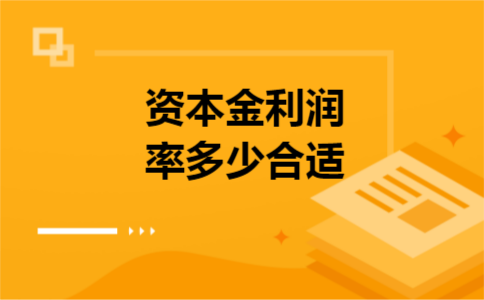 资本金利润率多少合适 资本金利润率多少合适