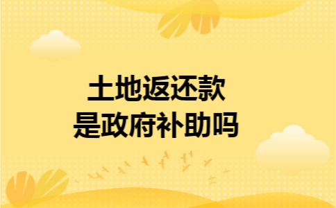 土地返还款是政府补助吗