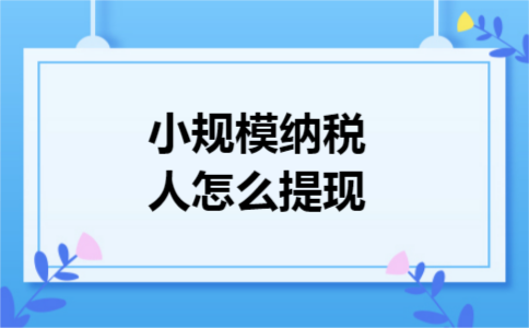 小规模纳税人怎么提现