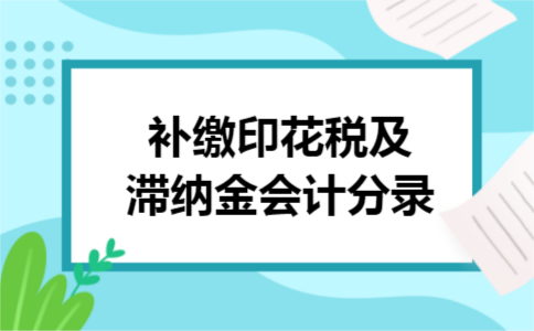 补缴印花税及滞纳金会计分录c