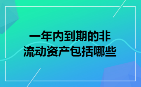 一年内到期的非流动资产包括哪些