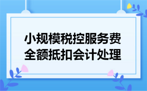 小规模税控服务费全额抵扣会计处理