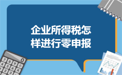 企业所得税怎样进行零申报