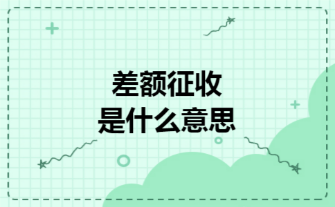 差额征收是什么意思