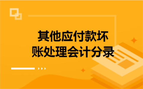 其他应付款坏账处理会计分录 其他应付款坏账处理会计分录