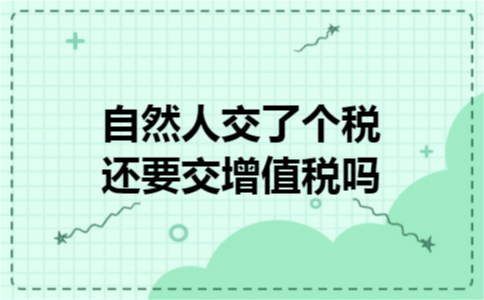 自然人交了个税还要交增值税吗