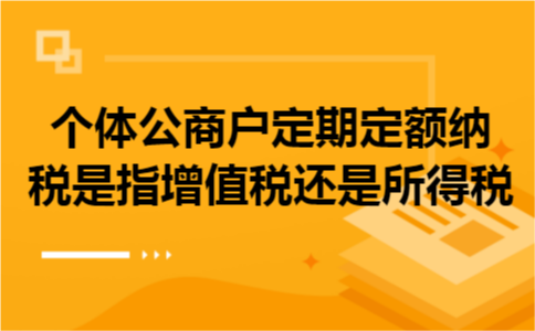 个体公商户定期定额纳税是指增值税还是所得税