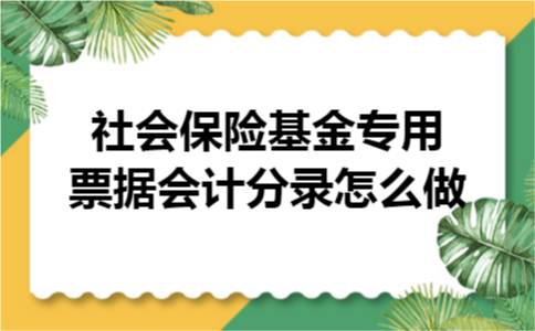 社会保险基金专用票据会计分录怎么做?