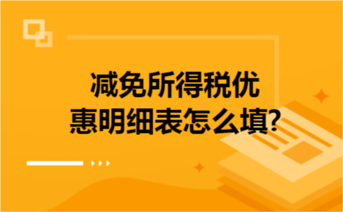 减免所得税优惠明细表怎么填?