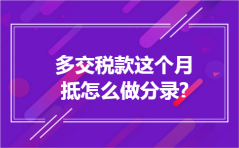 多交税款这个月抵怎么做分录?