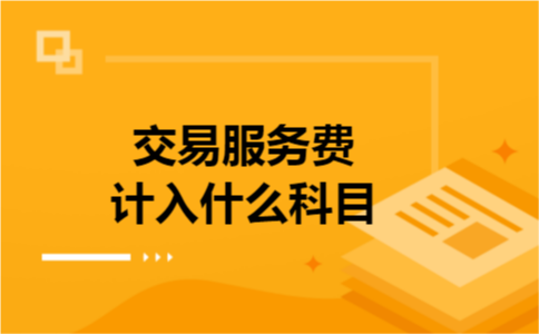 交易服务费计入什么科目