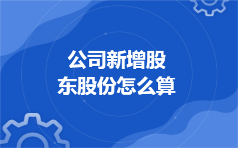 公司新增股东股份怎么算