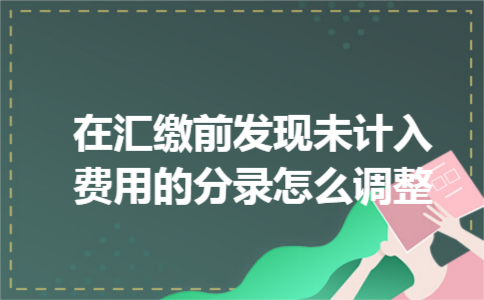在汇缴前发现未计入费用的分录怎么调整 在汇缴前发现未计入费用的分录怎么调整