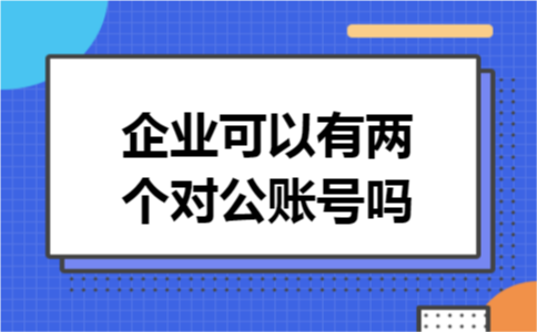 企业可以有两个对公账号吗