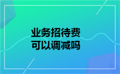 业务招待费可以调减吗