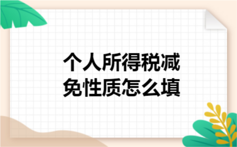 个人所得税减免性质怎么填