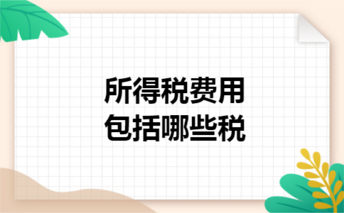 所得税费用包括哪些税