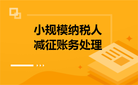 小规模纳税人减征账务处理