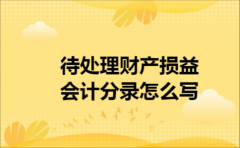 待处理财产损益会计分录怎么写
