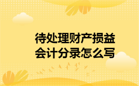 待处理财产损益会计分录怎么写