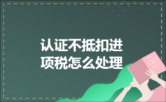 认证不抵扣进项税怎么处理