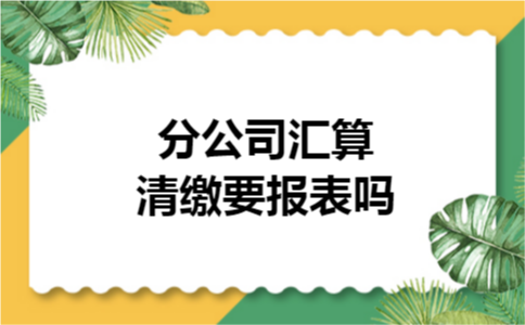 分公司汇算清缴要报表吗 分公司汇算清缴要报表吗