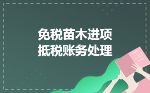 免税苗木进项抵税账务处理