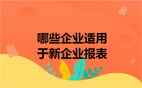 哪些企业适用于新企业报表